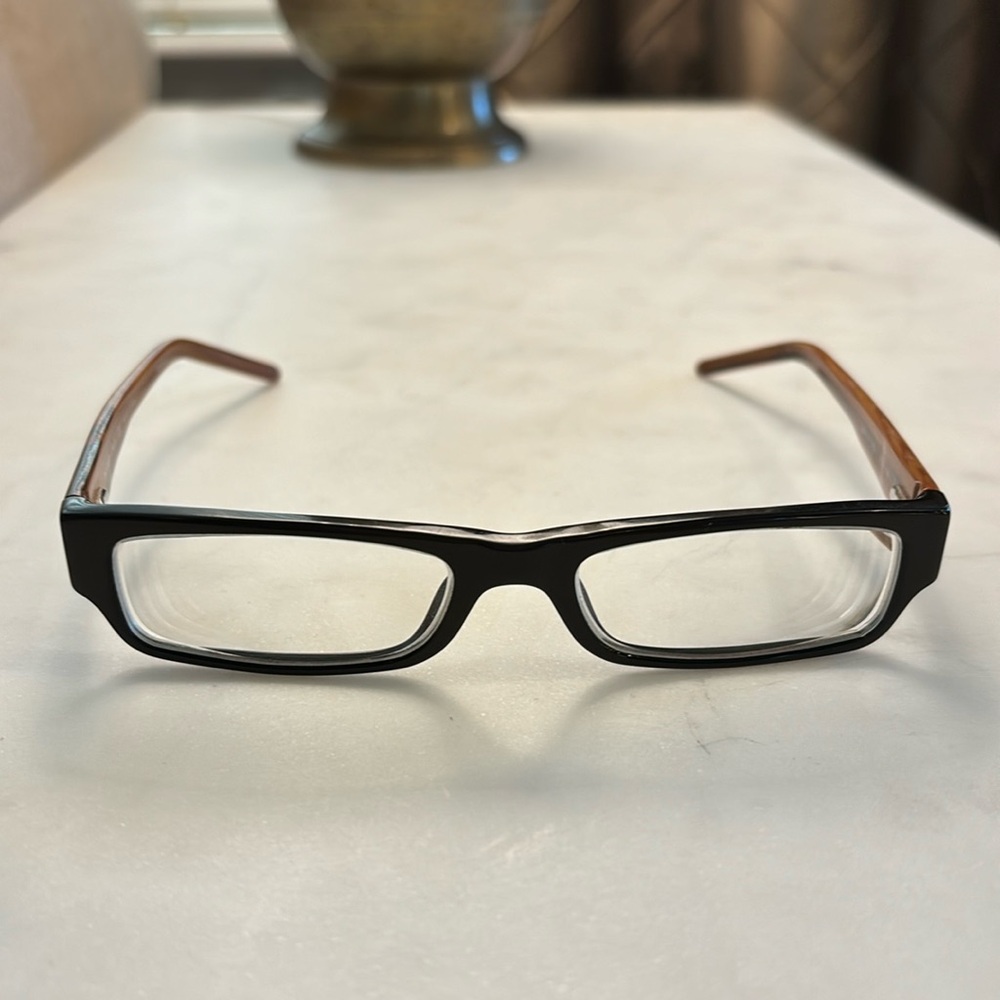 DOLCE & GABBANA D&G 1121 WOMEN’S PRESCRIPTION GLASSES WOOD & BLACK SQUARE FRAMES